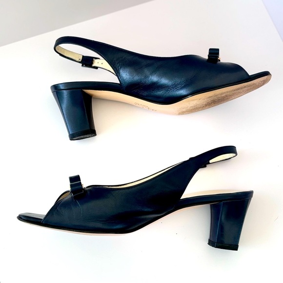 Salvatore Ferragamo Leather Pumps, Slingback, Low Heel Shoes - Picture 4 of 12